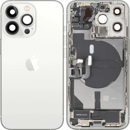 Zadný kryt batérie so stredovým rámom pre Apple iPhone 13 Pro, Kompletné diely, Strieborná, Vysoká kvalita (Grade A) - 1