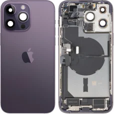Kryt batérie/Zadný kryt so stredovým rámom pre Apple iPhone 14 Pro Max, s kompletnými dielmi, Temne fialová, Demontovaný (Stupeň A)