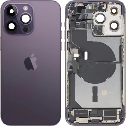 Kryt batérie/Zadný kryt so stredovým rámom pre Apple iPhone 14 Pro Max, s kompletnými dielmi, Temne fialová, Demontovaný (Stupeň A) - 1