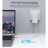 Choetech PD6011 65W GaN Ultra USB-C + USB-A sieťová nabíjačka - biela thumbnail