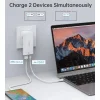 Choetech PD6011 65W GaN Ultra USB-C + USB-A sieťová nabíjačka - biela thumbnail