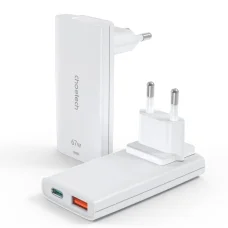 Choetech PD6011 65W GaN Ultra USB-C + USB-A sieťová nabíjačka - biela