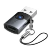 Hoco UA46B USB A - USB C OTG adaptér sivý thumbnail