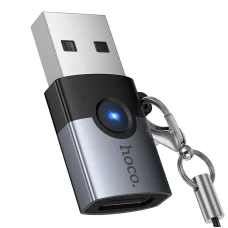 Hoco UA46B USB A - USB C OTG adaptér sivý