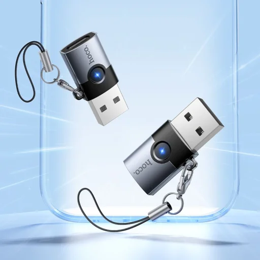Hoco UA46B USB A - USB C OTG adaptér sivý - 7