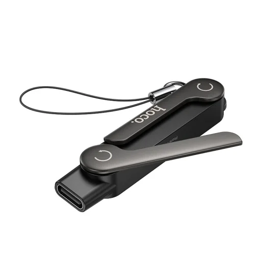 Hoco UA47A USB-C - USB-C adaptér s držiakom, max. 240 W, čierny - 3