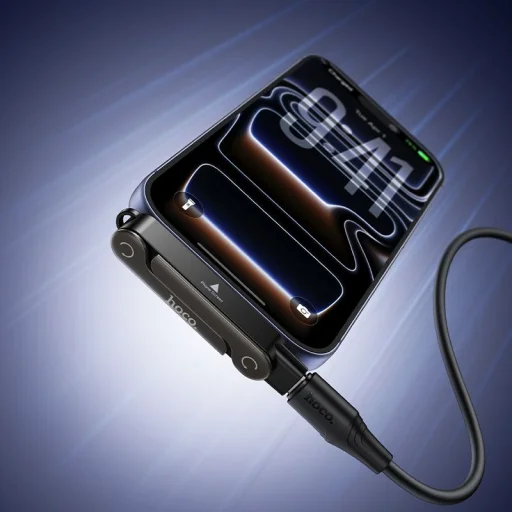 Hoco UA47A USB-C - USB-C adaptér s držiakom, max. 240 W, čierny - 8