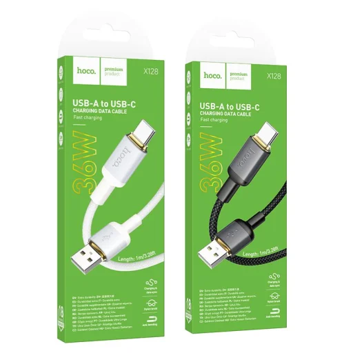 Hoco X128 Benefit USB-A - USB-C kábel 3 A 1 m čierny - 7