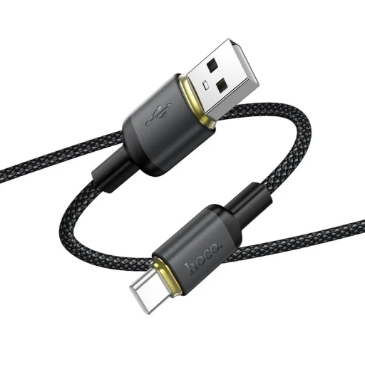 Hoco X128 Benefit USB-A - USB-C kábel 3 A 1 m čierny - 3