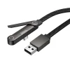 Kábel USB-A na USB-C 3A s držiakom Hoco U150 Exquisite 1,2 m čierny thumbnail