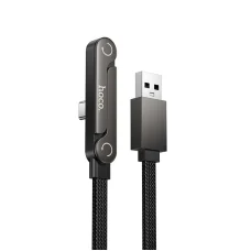 Kábel USB-A na USB-C 3A s držiakom Hoco U150 Exquisite 1,2 m čierny
