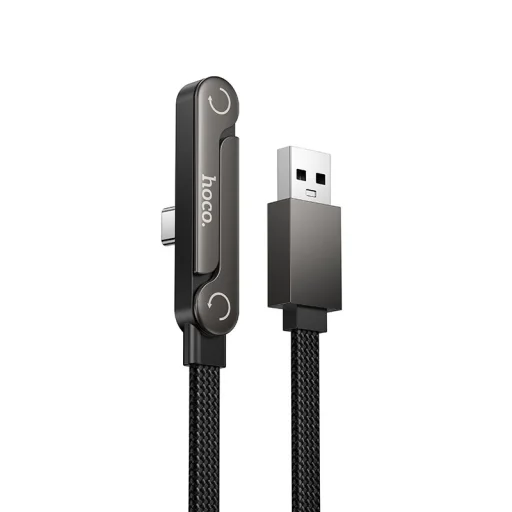 Kábel USB-A na USB-C 3A s držiakom Hoco U150 Exquisite 1,2 m čierny - 1