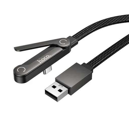 Kábel USB-A na USB-C 3A s držiakom Hoco U150 Exquisite 1,2 m čierny - 2