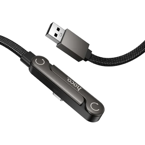 Kábel USB-A na USB-C 3A s držiakom Hoco U150 Exquisite 1,2 m čierny - 3