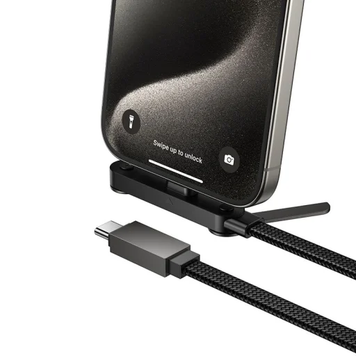 Hoco U150 Exquisite USB-C–USB-C PD 60W kábel s držiakom 1,2 m čierny - 5