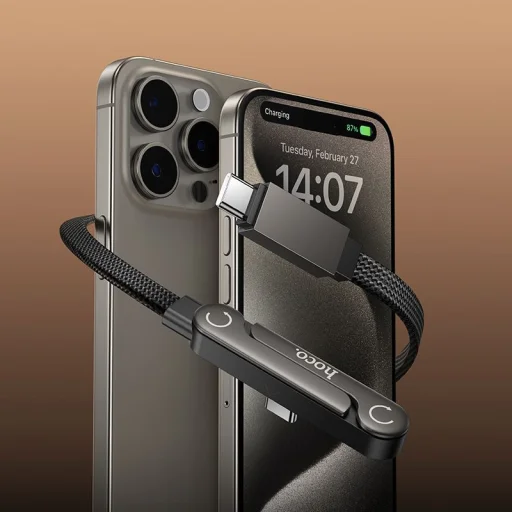 Hoco U150 Exquisite USB-C–USB-C PD 60W kábel s držiakom 1,2 m čierny - 8