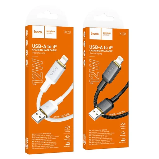 Hoco X128 Benefit čierny Lightning USB kábel 1 m 2,4 A - 7