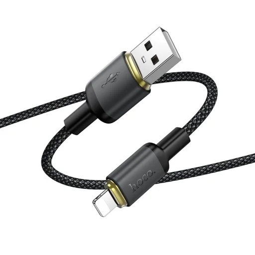 Hoco X128 Benefit čierny Lightning USB kábel 1 m 2,4 A - 2