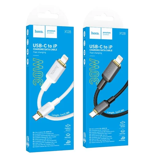 Hoco X128 Benefit čierny Lightning USB kábel 2 m 30 W - 7