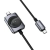 Hoco USB-C - USB-C kábel PD100W s bezdrôtovým nabíjaním pre Apple Watch 1,2 m čierny thumbnail