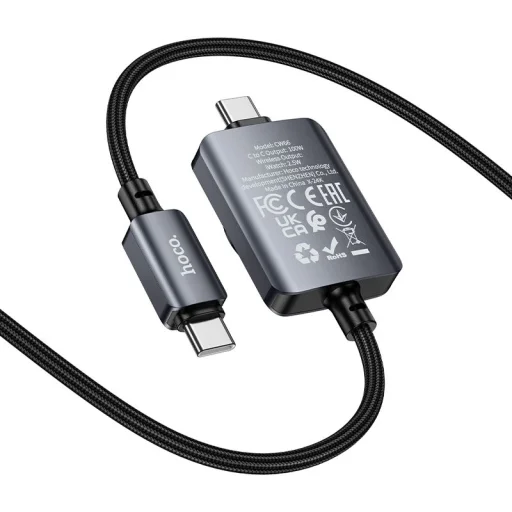 Hoco USB-C - USB-C kábel PD100W s bezdrôtovým nabíjaním pre Apple Watch 1,2 m čierny - 4