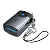 Hoco UA46 Victory Lightning – USB-A OTG adaptér sivý thumbnail