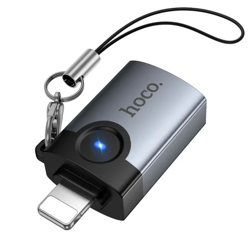 Hoco UA46 Victory Lightning – USB-A OTG adaptér sivý - 2