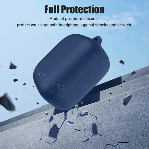 Samsung Galaxy Buds 4 / 4 Pro sivé silikónové flipové puzdro Techsuit, hladký ultratenký materiál - 2