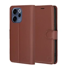 Hnedé kožené puzdro Techsuit pre Oppo Reno 15F