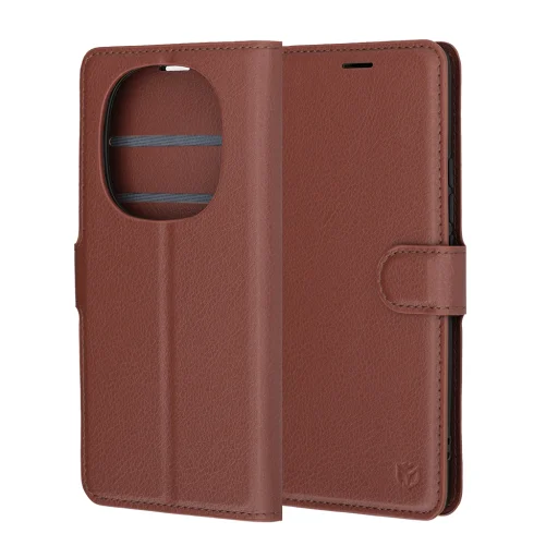 Xiaomi Redmi Note 15 5G / Note 15 4G / Poco M8 5G Hnedé kožené flipové puzdro Techsuit - 6