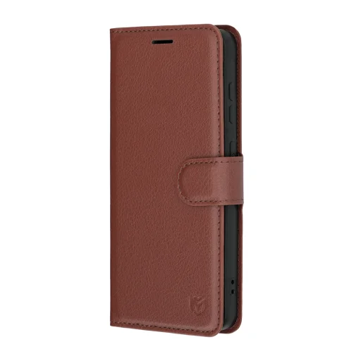 Hnedé kožené flipové puzdro Techsuit pre Samsung Galaxy S26 - 4