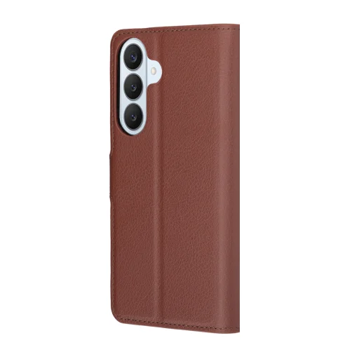 Hnedé kožené flipové puzdro Techsuit pre Samsung Galaxy S26 - 5