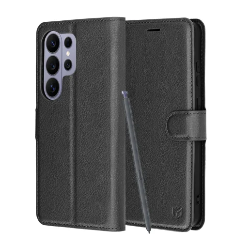 Samsung Galaxy S26 Ultra čierne Techsuit - Leather Folio puzdro - 1