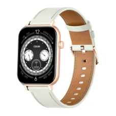 COLMI C28 smart hodinky zlaté + biely kožený remienok