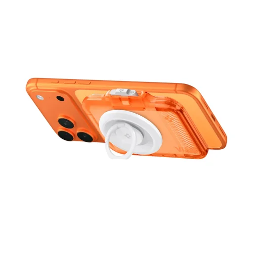 Spigen - Mágneses pénztárca TinTap MagFit+ (AFA11381) - MagSafe, Könnyű hozzáférés, Minimalista kialakítás - Fagyos átlátszó narancs - 6