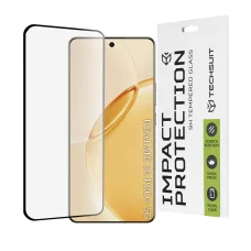 Realme 16 Pro+ Čierne 111D Full Cover / Full Glue sklo / 3D zaoblený displej Techsuit ochranné sklo