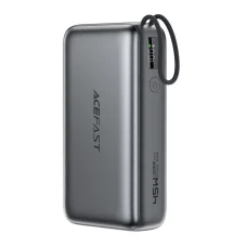 Acefast - Powerbank (M34) - teleszkópos kábel, Type-C, Gyors töltés, PD45W, 20000mAh - Szürke