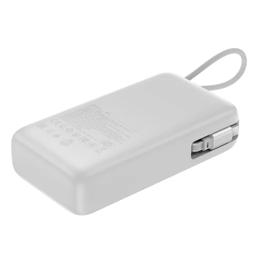Acefast - Powerbank (M34) - s teleskopickým káblom, Type-C, rýchle nabíjanie, PD45W, 20000mAh - Strieborná - 3