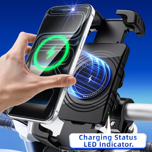 Blavec BVC-01 Velo kerékpáros/motoros mobiltelefon tartó indukciós töltéssel és rázkódás csillapítással (BVC01-ICSAHB) fekete - 10