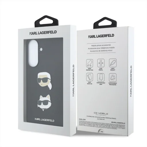 Karl Lagerfeld Liquid Silicone Metal Karl és Choupette Samsung Galaxy A57 tok - 7