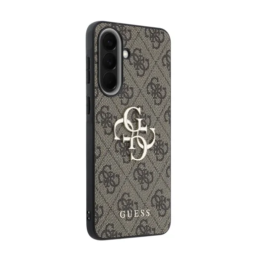 Guess PU 4G puzdro s kovovým logom pre Samsung Galaxy A57 hnedé puzdro - 4