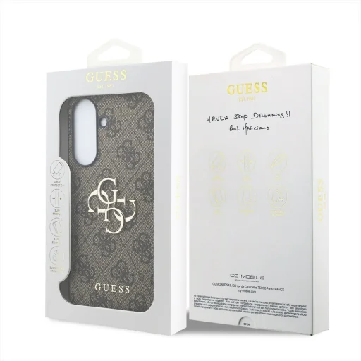 Guess PU 4G kryt s kovovým logom Samsung Galaxy A37 hnedý kryt - 7