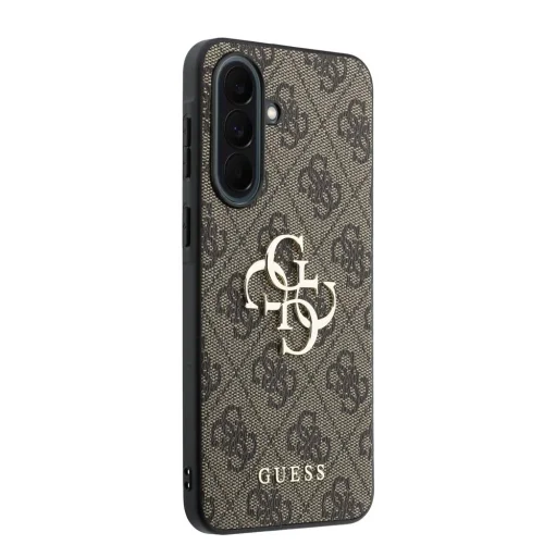 Guess PU 4G Fém Logóval Ellátott Tok Samsung Galaxy A37 Barna Tok - 4