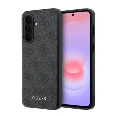 Guess PU 4G Metal Classic Logo puzdro pre Samsung Galaxy A37 sivé