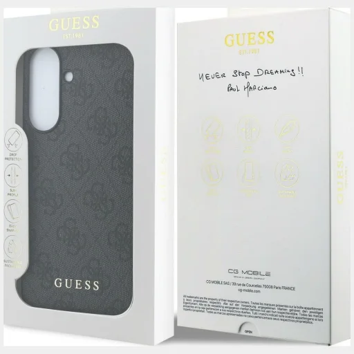  Samsung Galaxy A37 Szürke Guess PU 4G Metal Classic Logo tok - 8