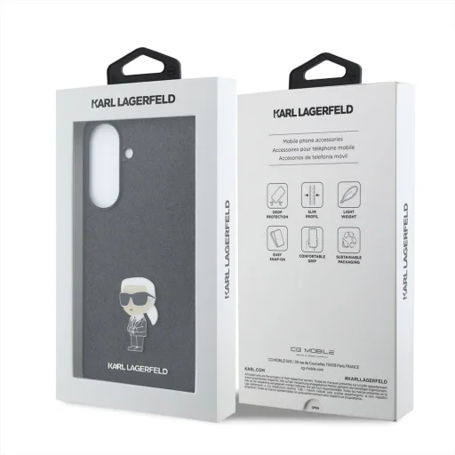 Karl Lagerfeld Fix Glitter Metal Ikonické puzdro Samsung Galaxy A57 Čierne - 7