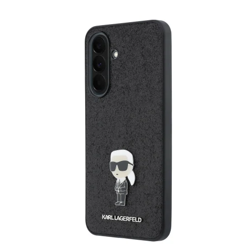 Karl Lagerfeld Fixed Glitter Metal Ikonik puzdro pre Samsung Galaxy A37 čierne - 2