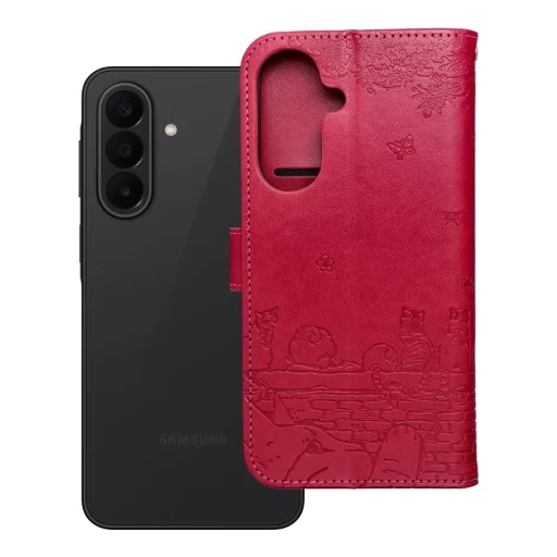 Samsung Galaxy A27 MEZZO knižkové puzdro s mačkou červené - 8