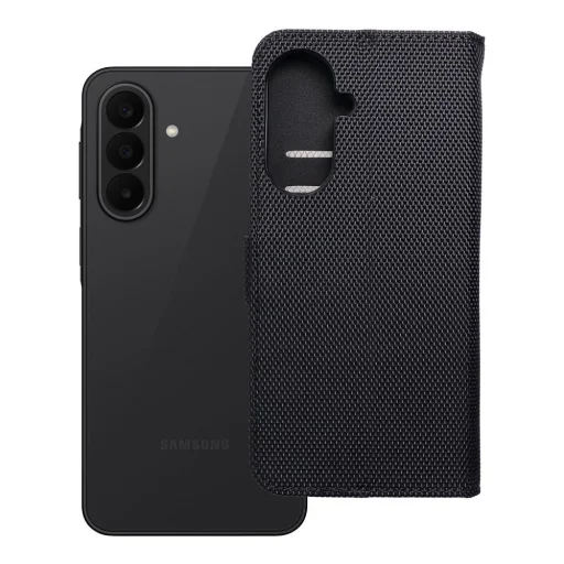 Samsung Galaxy A27 čierne knižkové puzdro z technickej tkaniny proti krádeži na 4 karty RFID - 7
