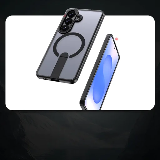 Puzdro Hybrid Armor X pre Samsung Galaxy A57 so stojanom, kompatibilné s MagSafe - čierne - 2